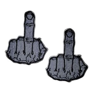 🔥F-U Middle Finger Goth Iron On Patch Set NWOT